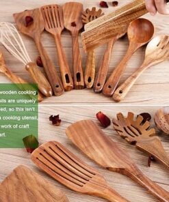 Natural Teak Wood Kitchen Utensil Set